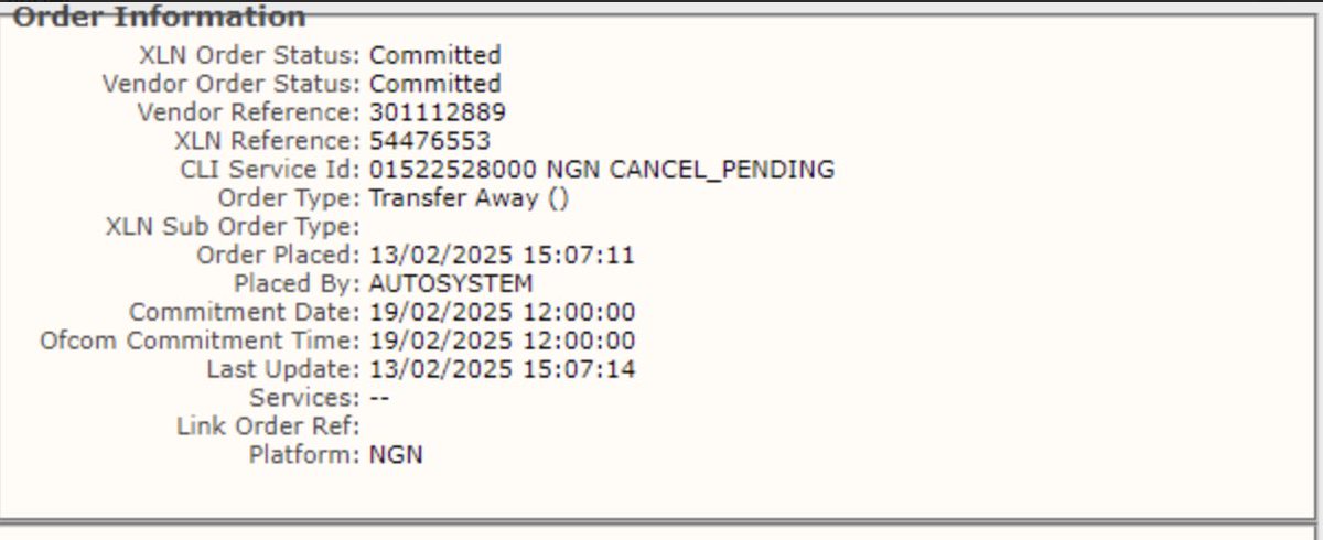 Hi <a href="/bt_uk/">BT</a> BT wholesale have requested a transfer of my number (with XLN) to them. I have spent 10+ hours on the phone to home, business and wholesale and no one has any record of this transfer - can I have a direct number please?