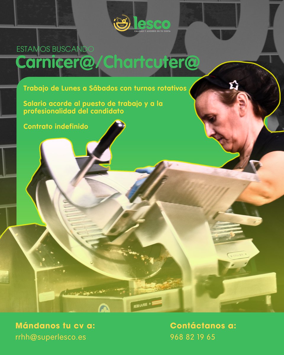 ⚠️ Buscamos carnicer@/charcuter@.

📲 Más información: instagram.com/p/DGNlH80I45K/…

¡Anímate y trabaja en #TuSuperDeConfianza! 💚