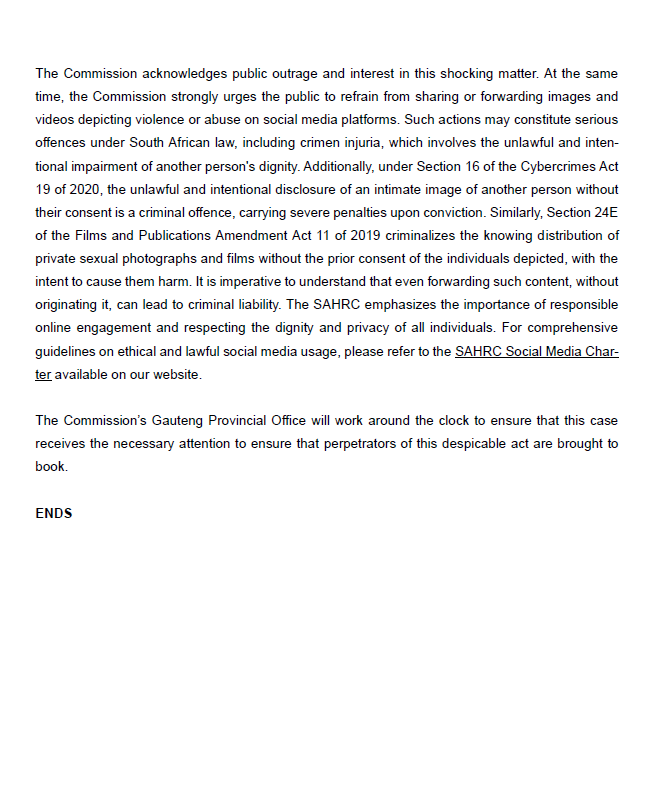 Media Statement: South African Human Rights Commission opens investigation on Zanzou incident sahrc.org.za/index.php/sahr…