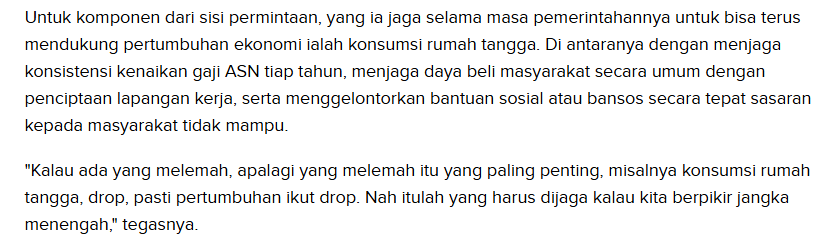 eDzulfikar's tweet image. gw tambahin.
kmaren hari gw bahas soal knapa Gaji PNS itu penting buat perekonomian, knapa gw bilang kalo Gaji 13 dan 14 itu tumpuan pertumbuhan ekonomi. ya sesederhana buat ngejaga daya beli masyarakat. ini dipahami betul pak SBY. makanya tiap taun naek.