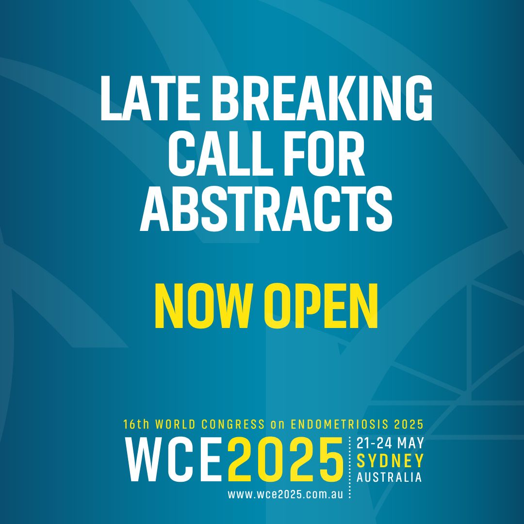 🚨 Late-breaking abstract submissions!
If your work has major clinical or scientific impact, now is your chance!
Submissions close 14 March 2025.

🔗 Submit your abstract now! wce2025.com.au
#wce2025 #EndometriosisResearch
