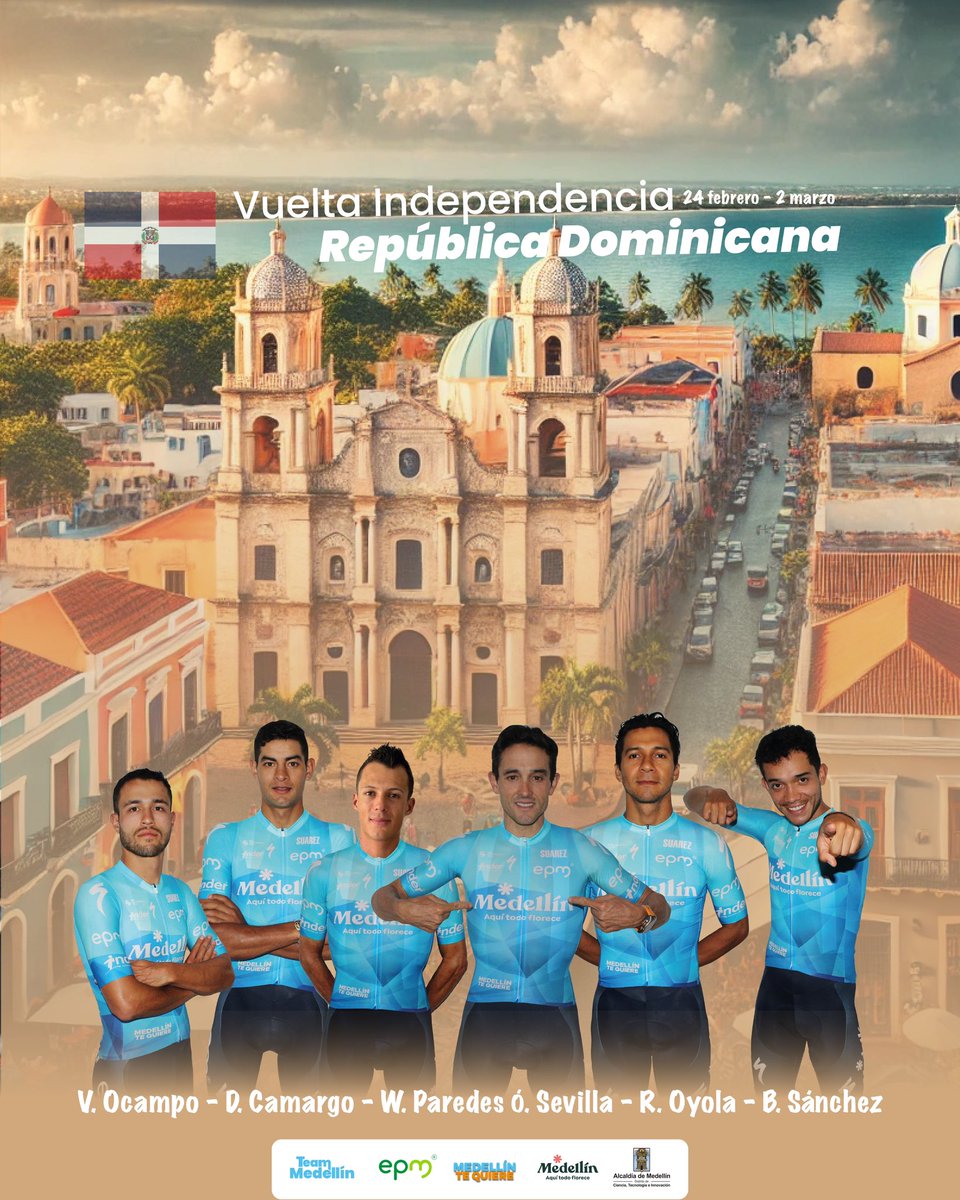 República Dominicana allá vamos 🔥

La Vuelta Independencia en 🇩🇴 será nuestra primera carrera internacional del año. Medellín por el mundo llevando la marca ciudad y mostrando la cara amable de nuestra región y país. 

#MedellínTeQuiere 🩵