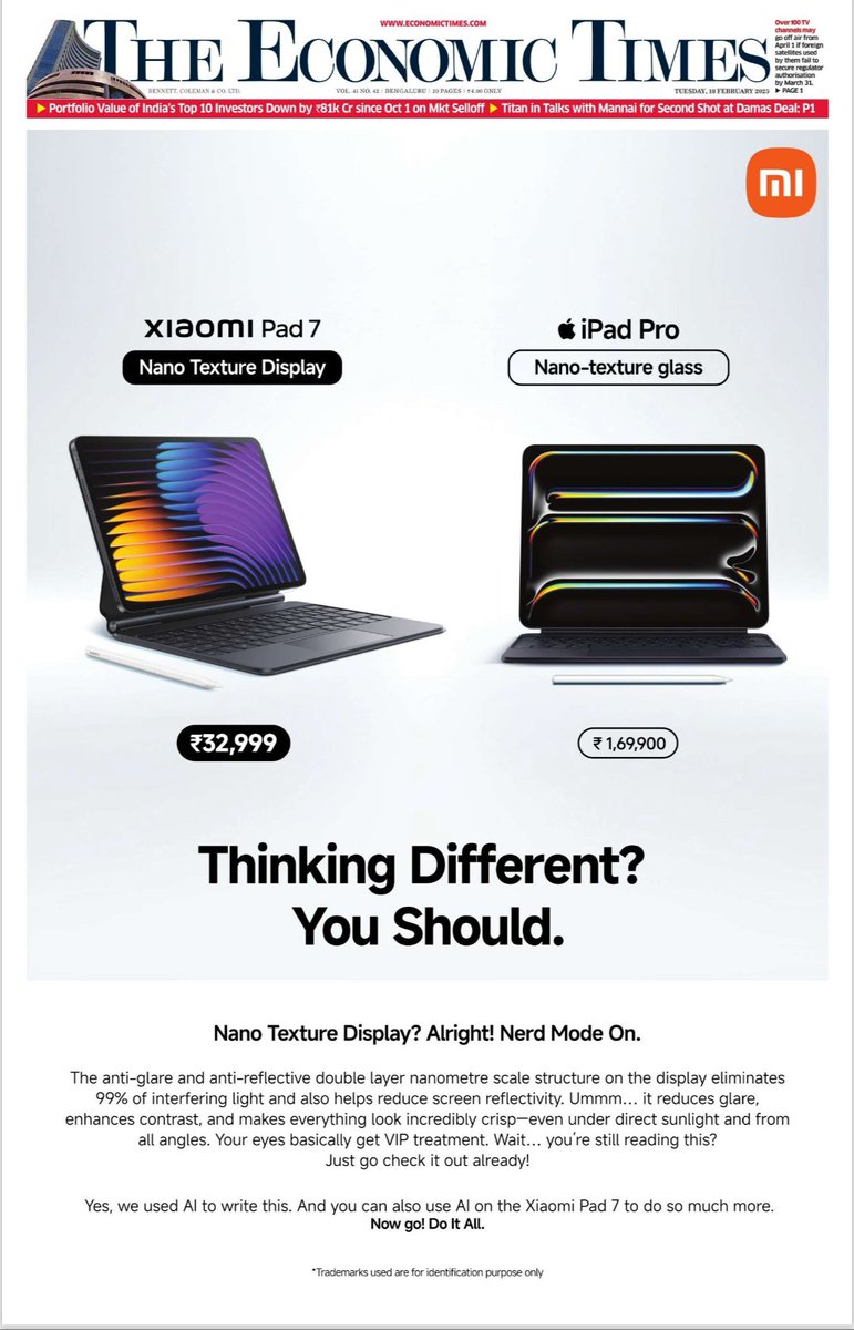 sandeep9sarma's tweet image. Think Different :)

#DoItAll with the #XiaomiPad7