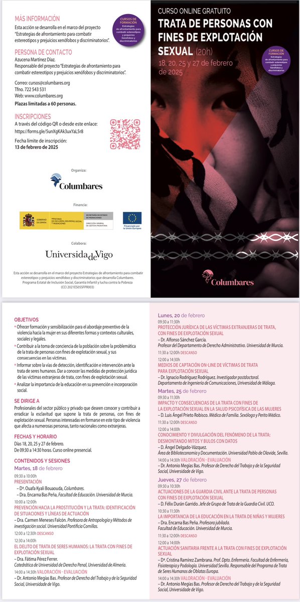 Te interesa el delito de trata de seres humanos? La profesora Fátima Pérez Ferrer lo expone magnifícamente