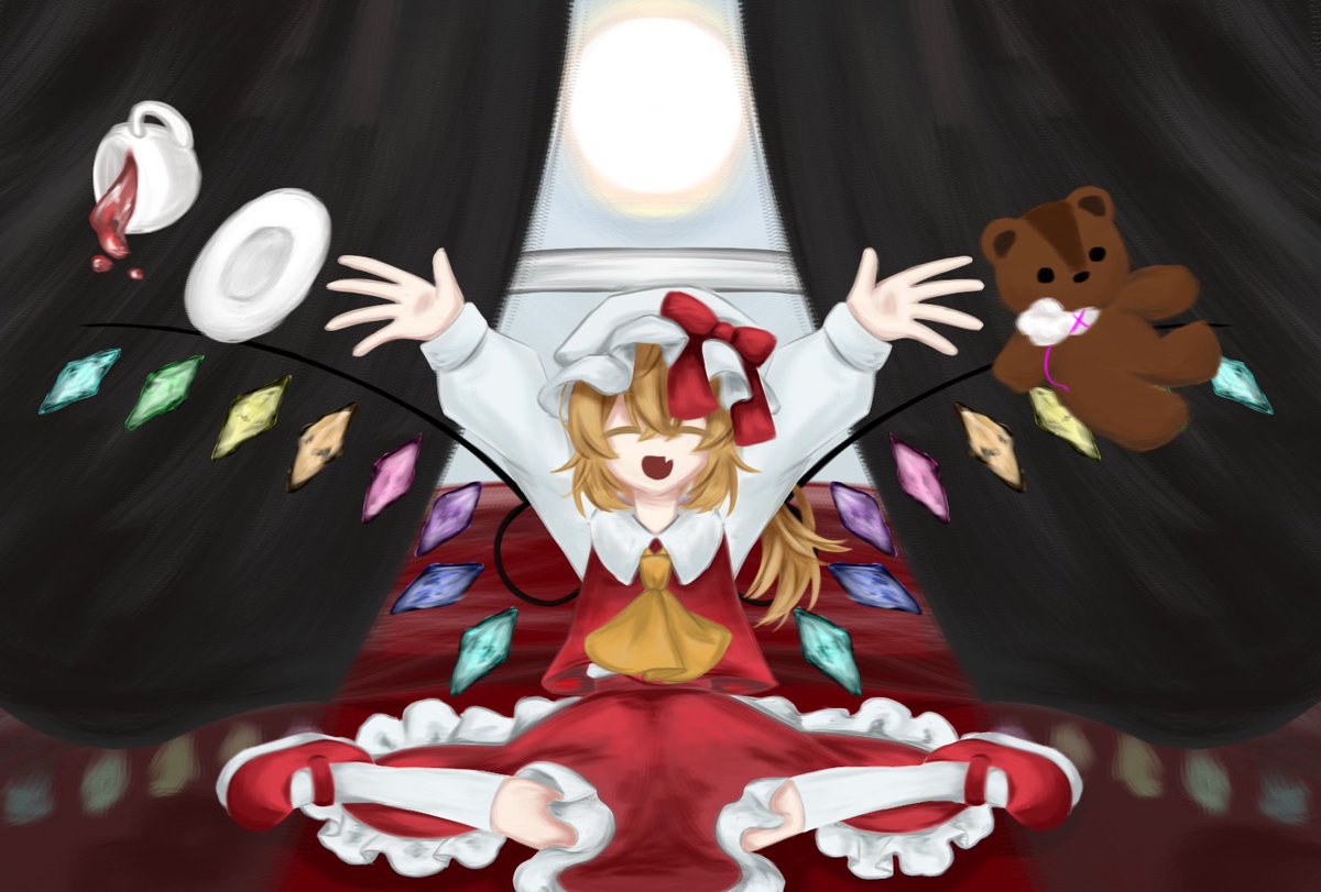 絵本みたいな感じのフランちゃん
#フランドール・スカーレット  #東方Project