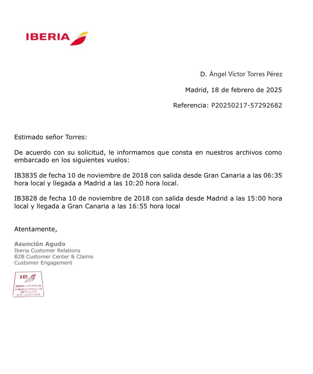 Iberia y Binter acreditan que Torres no estuvo en Madrid la noche que según Aldama durmió en el piso alquilado en la capital con “señoritas”. La supuesta exclusiva de los periodistas ‘de investigación’ ya ha llenado dos días de tertulia ¿Habrá tanto espacio para la rectificación?