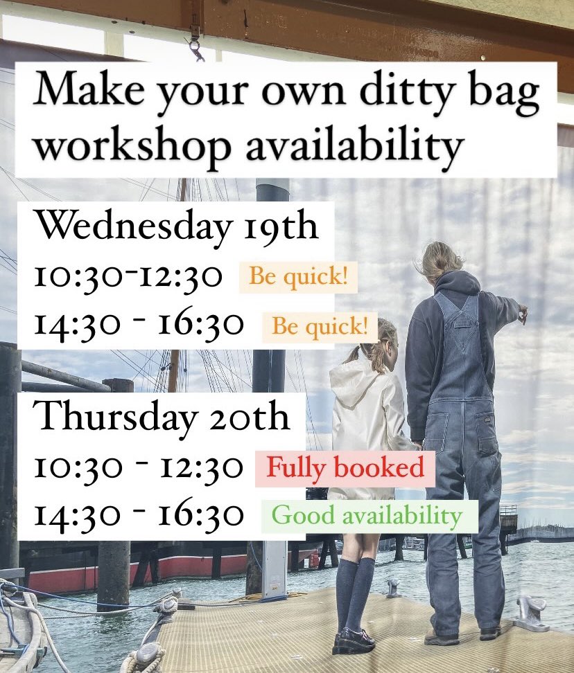 We can’t wait to make ditty bags with all those who have signed up for our free half term workshops 🪡🌊

There is still time to book, go go go!

eventbrite.co.uk/e/half-term-wo…