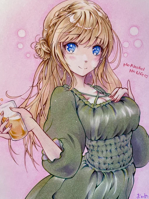 #頬を赤くした女性キャラ 