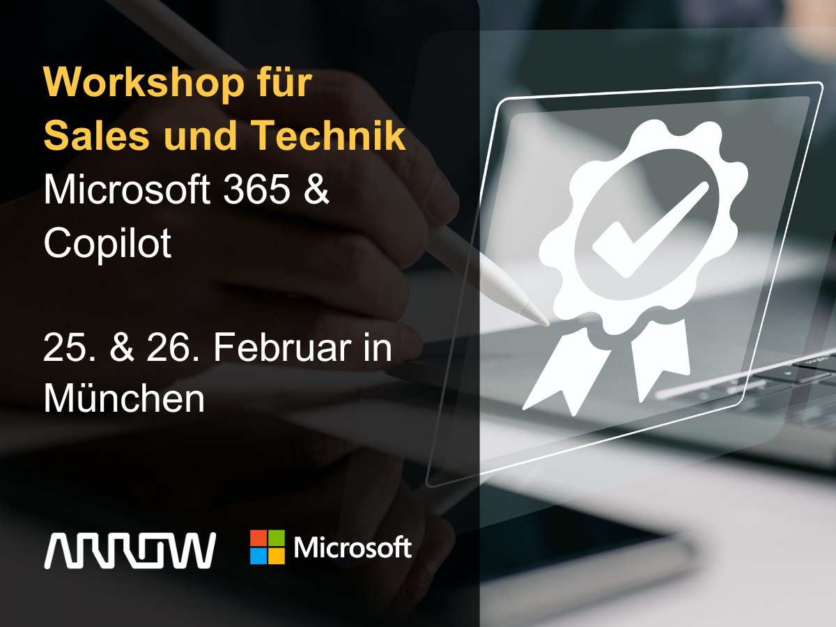 Microsoft 365 &amp; Copilot: Ihr nächstes Level im CSP-Business! 
Möchten Sie Ihr Wissen zu Microsoft 365 Premium SKUs, Copilot und Copilot Studio ausbauen? Dann sichern Sie sich einen Platz: arw.li/6015xl2W5

#Microsoft365 #Copilot #CSP #Training #ITSkills