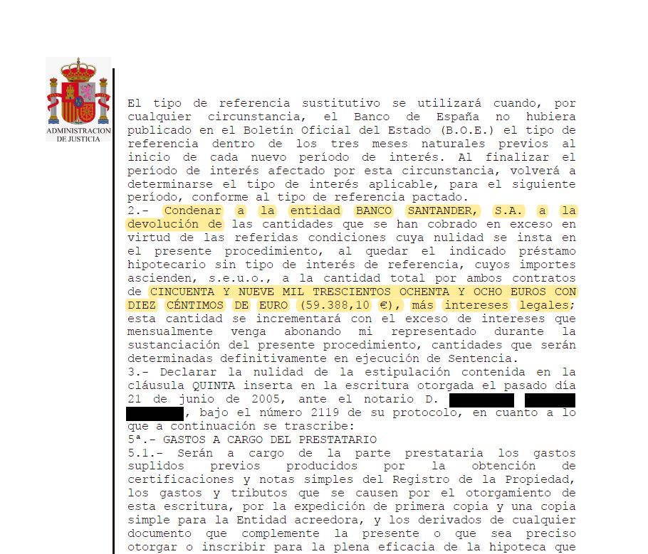 Magníficas noticias. Conseguimos que un Juzgado de Oviedo anule la cláusula IRPH y condene a  Banco Santander a devolver más de 60.000 € más intereses.
Esperemos que sea la primera de muchas más sentencias así.