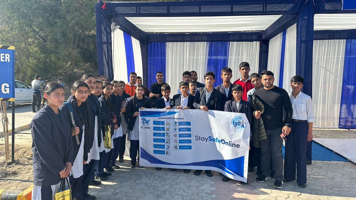 InfoSecAwa's tweet photo. Organized Cyber Awareness activities for 100+ school children under ISEA at IIT Jammu during Pragyan 2025.
#Pragyan2025 #StaySafeOnline
#CyberSecurity
#CyberKid #SecurityAwareness https://t.co/hZqgBIx4jg