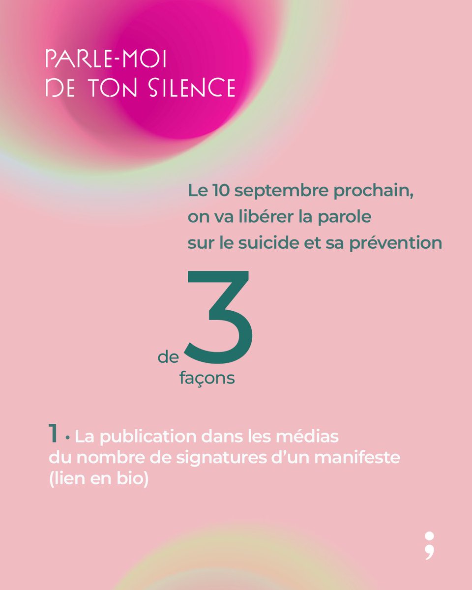 PapagenoSuicide's tweet photo. À toi qui souffres en silence car notre société ne t’accorde pas l’espace pour verbaliser ton mal-être ou la douleur de la perte d’un proche, nous te dédions ce projet 🎗️

🗣️ On a tous le pouvoir d’agir afin de prévenir le su!c!de : signez et relayez 

https://t.co/0A5RK1FOdN https://t.co/4shWmeEnOs