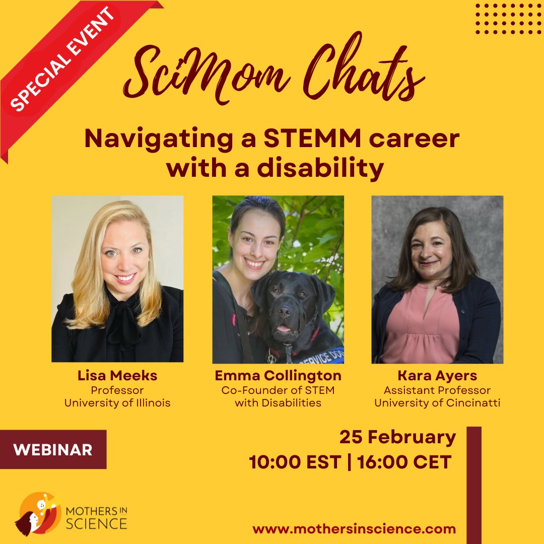 mothersinsci's tweet photo. Disabled #mothersinSTEMM face hidden hurdles: inaccessible workspaces, limited accommodations &amp; bias in hiring. Join our FREE #SciMomChat on Feb 25 as we tackle these challenges &amp; share solutions for inclusion. @meekslisa @STEMwDisability @DrKaraAyers
🔗 https://t.co/A4DrEwzQsQ https://t.co/UENyPnqJmA