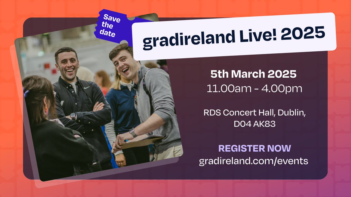 DCU Careers Service (@dcu_careers) on Twitter photo 📣 Your next big opportunity
At <a href="/gradireland/">gradireland</a> Live, you'll meet recruiters, industry experts, and employers looking for grads just like you. Build connections, learn what companies are looking for
March 5th at the RDS Dublin!
Register👉 gradireland.com/events 📣 Your next big opportunity
At <a href="/gradireland/">gradireland</a> Live, you'll meet recruiters, industry experts, and employers looking for grads just like you. Build connections, learn what companies are looking for
March 5th at the RDS Dublin!
Register👉 gradireland.com/events