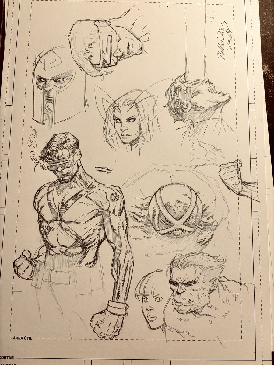 nethodiazz's tweet photo. Sletchs i did when i found out i was going to work on X-men. Was trying to figure out Ryan’s approach. @MarvelComicsHQ https://t.co/PcWn0muEMs