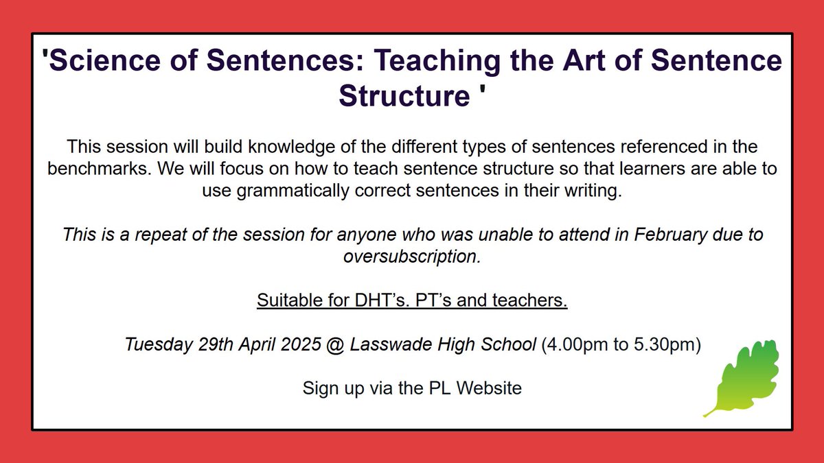 📣📣📣 ‘Science of Sentences: Teaching the Art of Sentence Structure’ Back by popular demand - Sign up NOW 📣📣📣
