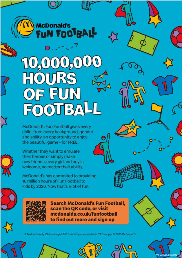 FUN FOOTBALL | We are looking forward to attending the <a href="/ScotParl/">Scottish Parliament</a> this evening to celebrate the contribution of the McDonald's <a href="/FunFootballUK/">McDonald’s Fun Football</a> programme in Scotland. 

<a href="/McDonaldsUK/">McDonald's UK</a> has supported grassroots football for more than 20 years #FootballForAll