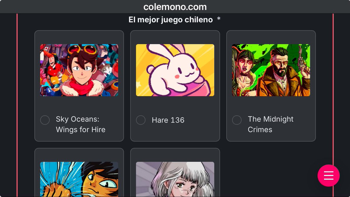 Octeto Studios🔜GDC | Get #SkyOceans today! (@octetostudios) on Twitter photo Ya tienes tu juego chileno favorito del 2024? Vota por <a href="/SkyOceansGame/">Sky Oceans: Wings for Hire</a> en los #premioscolemono 🏆
Vota aquí colemono.com/premioscolemon…
<a href="/Cole_mono/">Colemono 🔥</a> #SkyOceans #rpg <a href="/vgchile/">VideoGamesChile A.G.</a> Ya tienes tu juego chileno favorito del 2024? Vota por <a href="/SkyOceansGame/">Sky Oceans: Wings for Hire</a> en los #premioscolemono 🏆
Vota aquí colemono.com/premioscolemon…
<a href="/Cole_mono/">Colemono 🔥</a> #SkyOceans #rpg <a href="/vgchile/">VideoGamesChile A.G.</a>