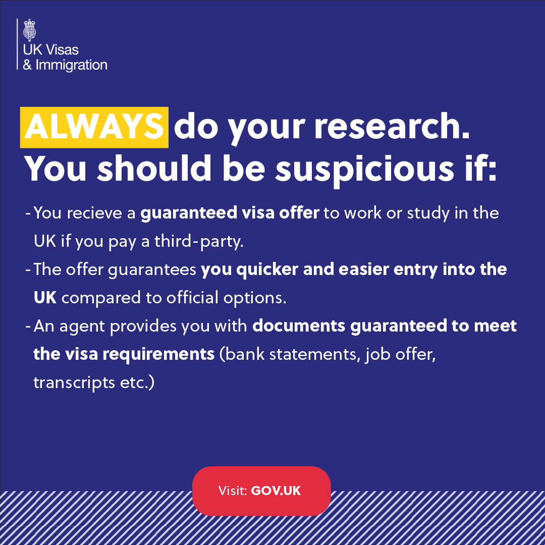 UKinNigeria's tweet photo. Before accepting any work or study offer in the UK, check if itโs real to avoid falling victim to fraud.
Read up on common tricks used by fraudstersโก๏ธ https://t.co/3qLhPM3MRm
#DoNotFallForFraud https://t.co/Xvnj21JGuY