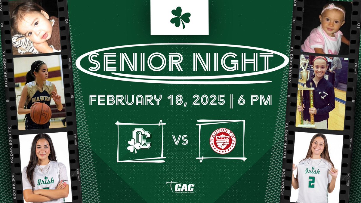 Come out to celebrate our two Seniors, <a href="/AlexaSimoneV/">Alexa von Hohenstein</a> and <a href="/Kayla_dunn2/">Kayla D</a>, tonight before our 6PM tipoff vs. Haddon Township!!! Go Irish! 😤☘️🏀