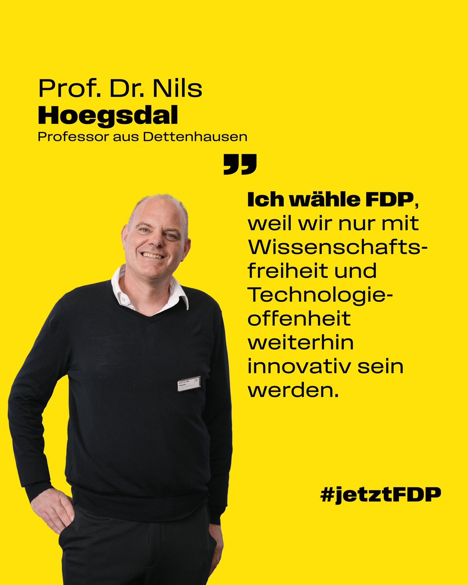 Nils Hoegsdal wählt <a href="/fdp/">FDP</a>: Für Technologieoffenheit. #jetztFDP