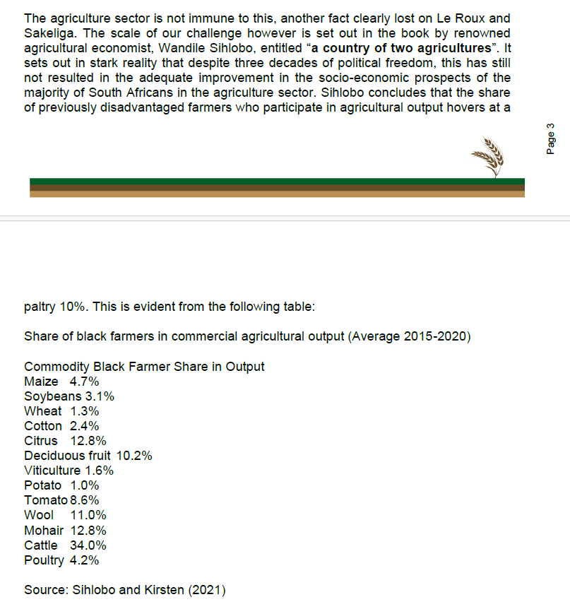 WandileSihlobo's tweet photo. Black farmers' contribution to South Africa's agriculture.

This is from today's speech by Minister @jsteenhuisen https://t.co/QFD9ss1mbT