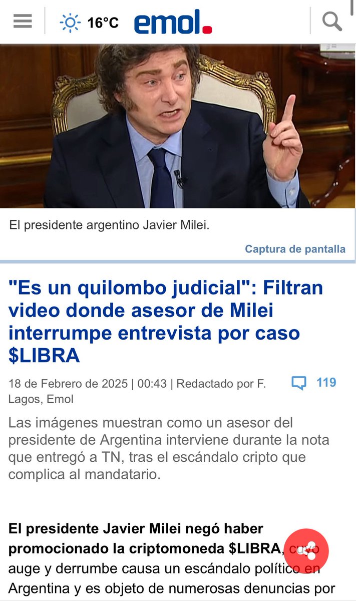Rociolivera's tweet photo. Hola @clarincom @infobae @todonoticias @LANACION 
Les comparto la noticia en medios chilenos por si aún no llegó nadie a sus redacciones. 
Dejo los links:

https://t.co/ZaBi1b0qAL

https://t.co/gJO1Tm7se0 https://t.co/5XeLA3tmcp