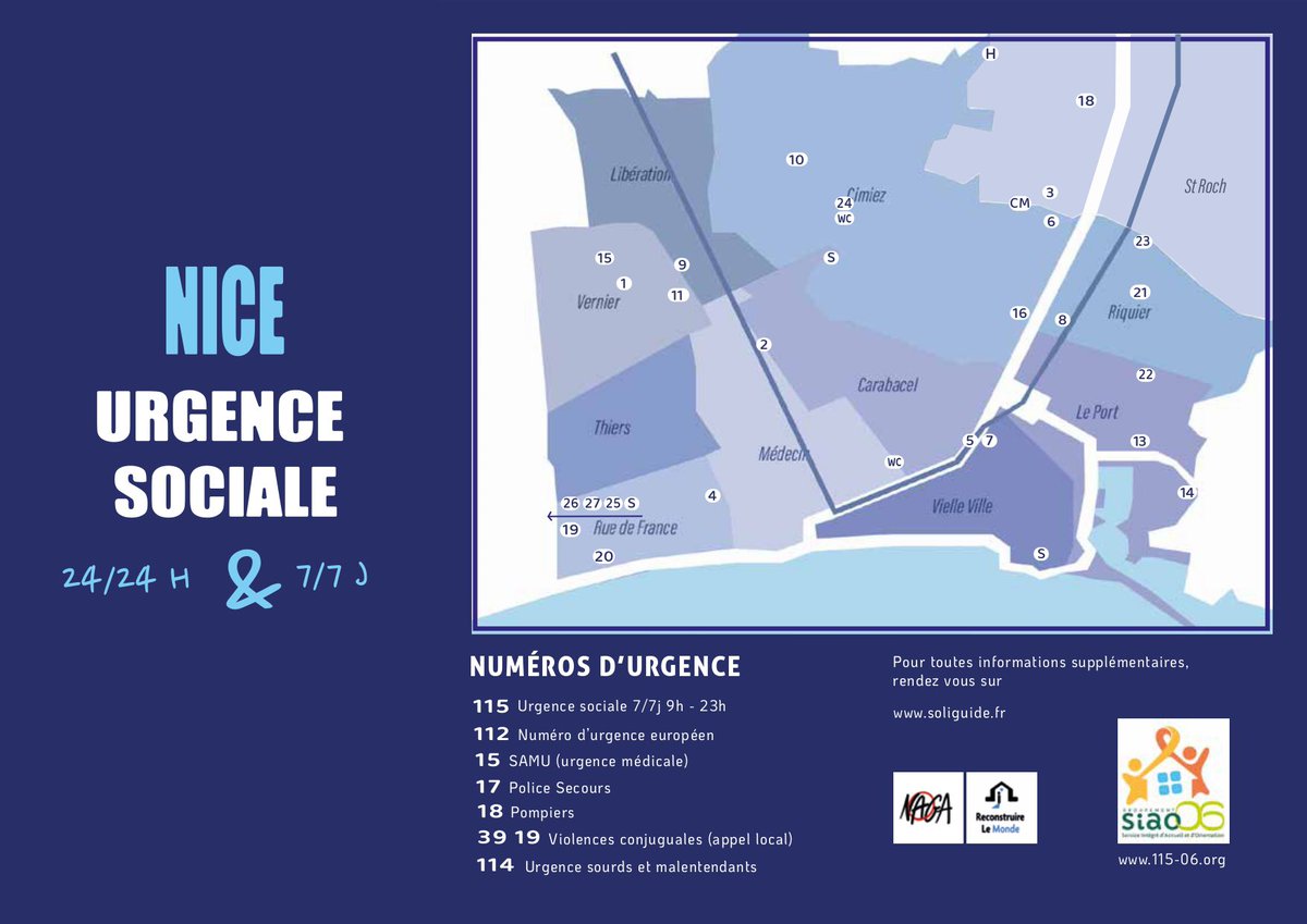 nagapanik's tweet photo. Urgence sociale à Nice, le dépliant de contacts. Si vous connaissez des personnes en grande précarité à Nice et dans le département des Alpes-Maritimes, n’hésitez pas à lui transmettre ces informations indispensables qui peuvent tout changer #sdf #precarite #nice #nice06 #ccas https://t.co/Fy6OM8GVRr