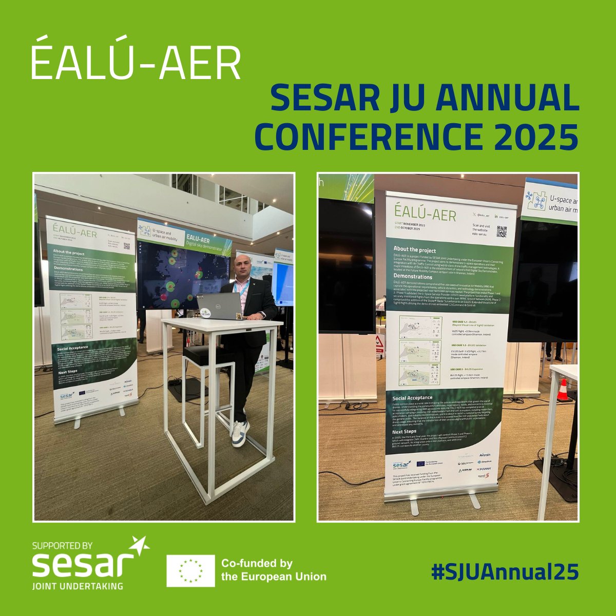 🔴The #SJUAnnual25 is on!

At stand 34 you can find Stefano Riverso <a href="/CollinsAero/">Collins Aerospace</a> who will tell you about the #demos performed &amp; those coming in the next months!

💡We are making huge progress in the deployment of #Uspace architecture in Ireland's First #DSD

Come learn about it!