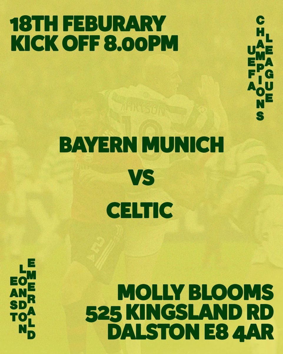 ELE_CSC's tweet image. BAYERN MUNICH V CELTIC (8PM KO)- LIVE TONIGHT AT MOLLY BLOOMS 🍀🇮🇪🍺