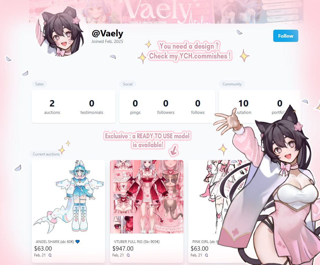 💗 ADOPTABLE DESIGN AND VTUBER MODEL 

Looking for a VTuber Design or Model that you can use right away ? Check my YCH.Commishes ! 
I'm selling all my never used OCs and VTuber models 🤍

♡ + ↻ appreciated !
Help me find them an owner 🤍🙏

#adoptable #adopt #adoptables #Vtuber