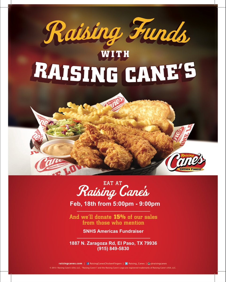 Yadira De La Cruz (@ydelacruz_ahs) on Twitter photo Don’t cook dinner today! Come out and support Spanish National Honor Society today at our Raising Cane’s night from 5-9PM☺️☺️<a href="/BlazerNationAHS/">Americas High School</a> Don’t cook dinner today! Come out and support Spanish National Honor Society today at our Raising Cane’s night from 5-9PM☺️☺️<a href="/BlazerNationAHS/">Americas High School</a>