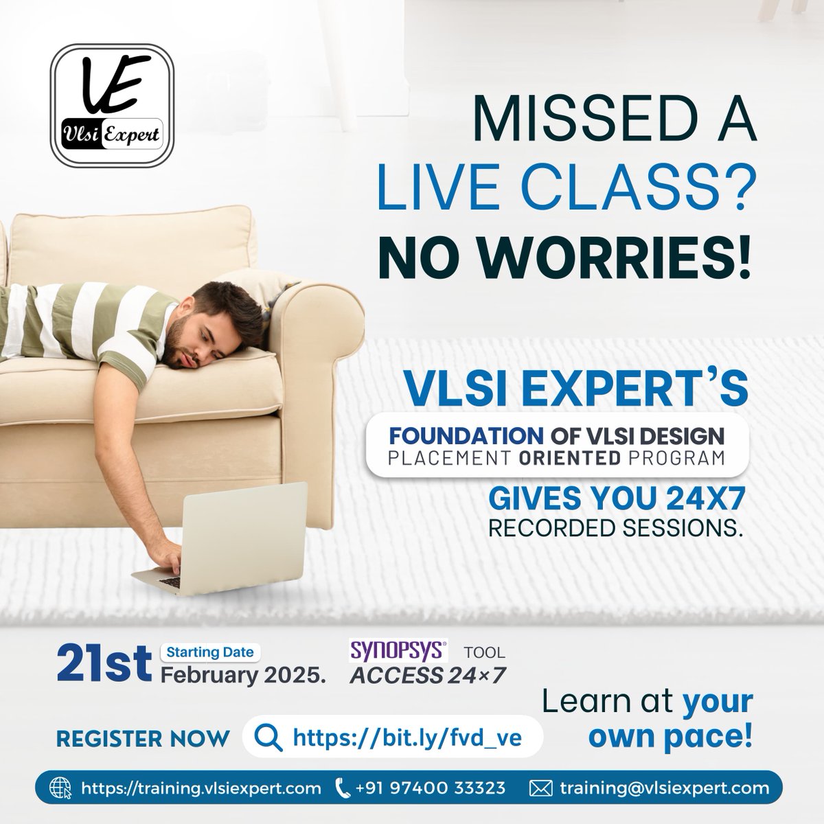 vlsi_expert's tweet image. At VLSI Expert, learning fits YOUR schedule—because we know life happens. 😎
You got sick, missed a class, & now you're like, “Uh-oh, I’m behind!” 😱 But guess what? No worries! With VLSI Expert, every session is recorded—just hit rewind and catch up anytime! 🎥
#VLSITraining