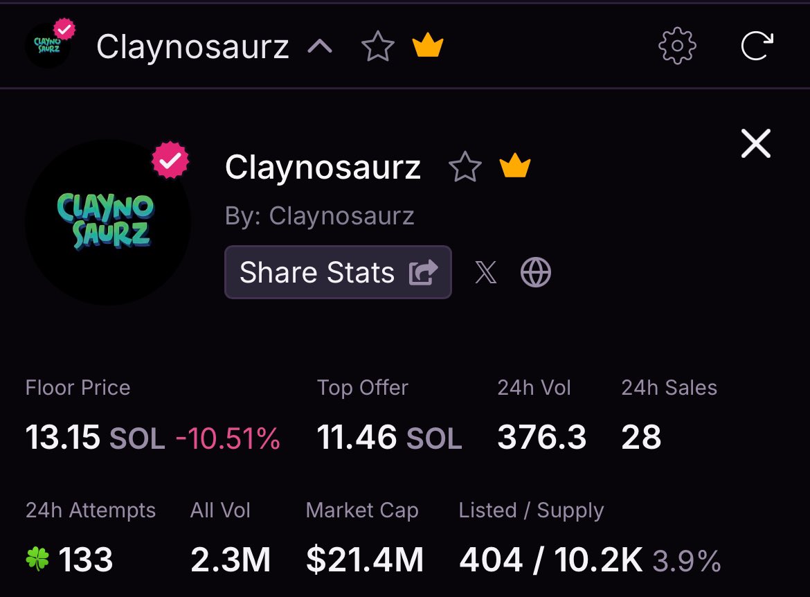 LaunchMyNFTs 🚀 (@launchmynfts) on Twitter photo We’re giving away a Claynosaurz NFT to a random lucky follower 🎁
To participate:
- follow <a href="/LaunchMyNFTs/">LaunchMyNFTs 🚀</a> 🔔
- drop your $SOL wallets ⬇️
- like & repost this ✅
24hrs ~ Good luck 👍🏻 We’re giving away a Claynosaurz NFT to a random lucky follower 🎁
To participate:
- follow <a href="/LaunchMyNFTs/">LaunchMyNFTs 🚀</a> 🔔
- drop your $SOL wallets ⬇️
- like & repost this ✅
24hrs ~ Good luck 👍🏻
