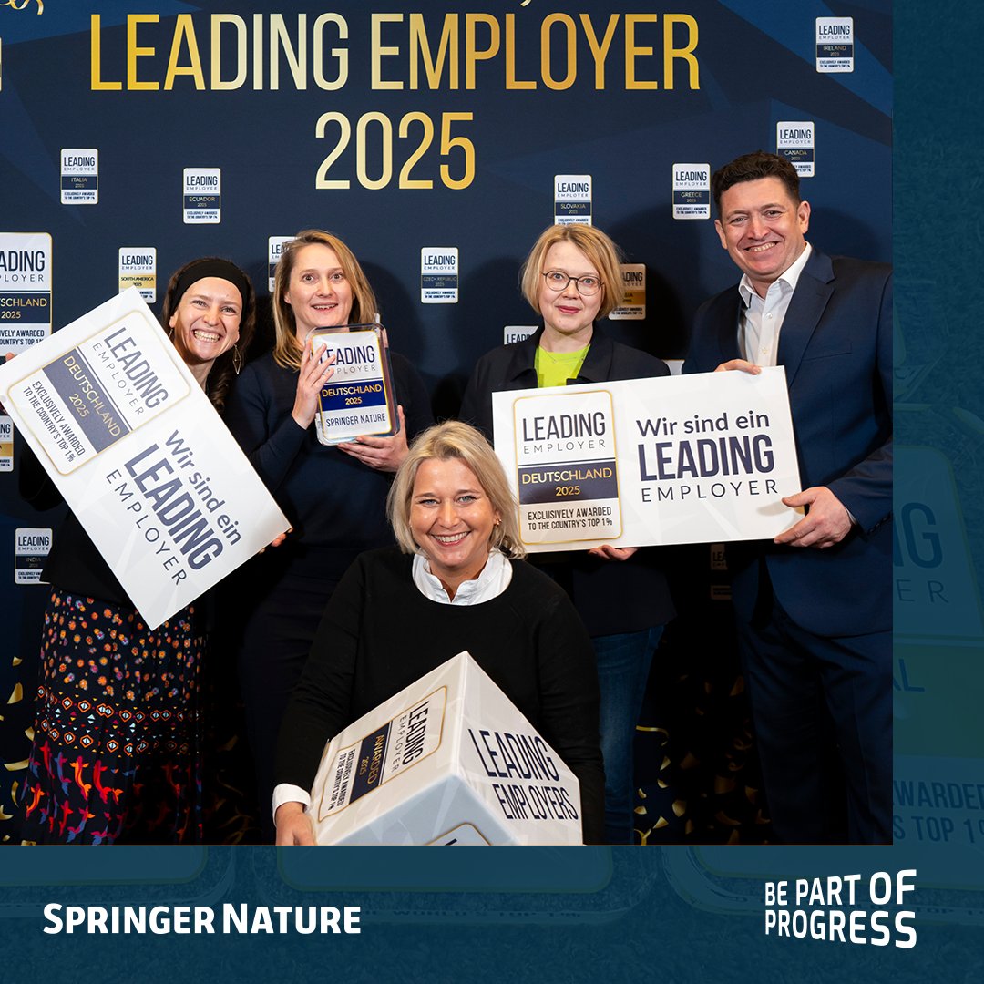 Springer Nature (@springernature) on Twitter photo We did it again! 🏆 Springer Nature in Germany, the UK, & the US has been honoured with the Leading Employer award for 2025.
Big thanks to our colleagues! We're particularly proud and even more motivated to do better this year!
Visit spklr.io/60142g8o to #BePartOfProgress. We did it again! 🏆 Springer Nature in Germany, the UK, & the US has been honoured with the Leading Employer award for 2025.
Big thanks to our colleagues! We're particularly proud and even more motivated to do better this year!
Visit spklr.io/60142g8o to #BePartOfProgress.