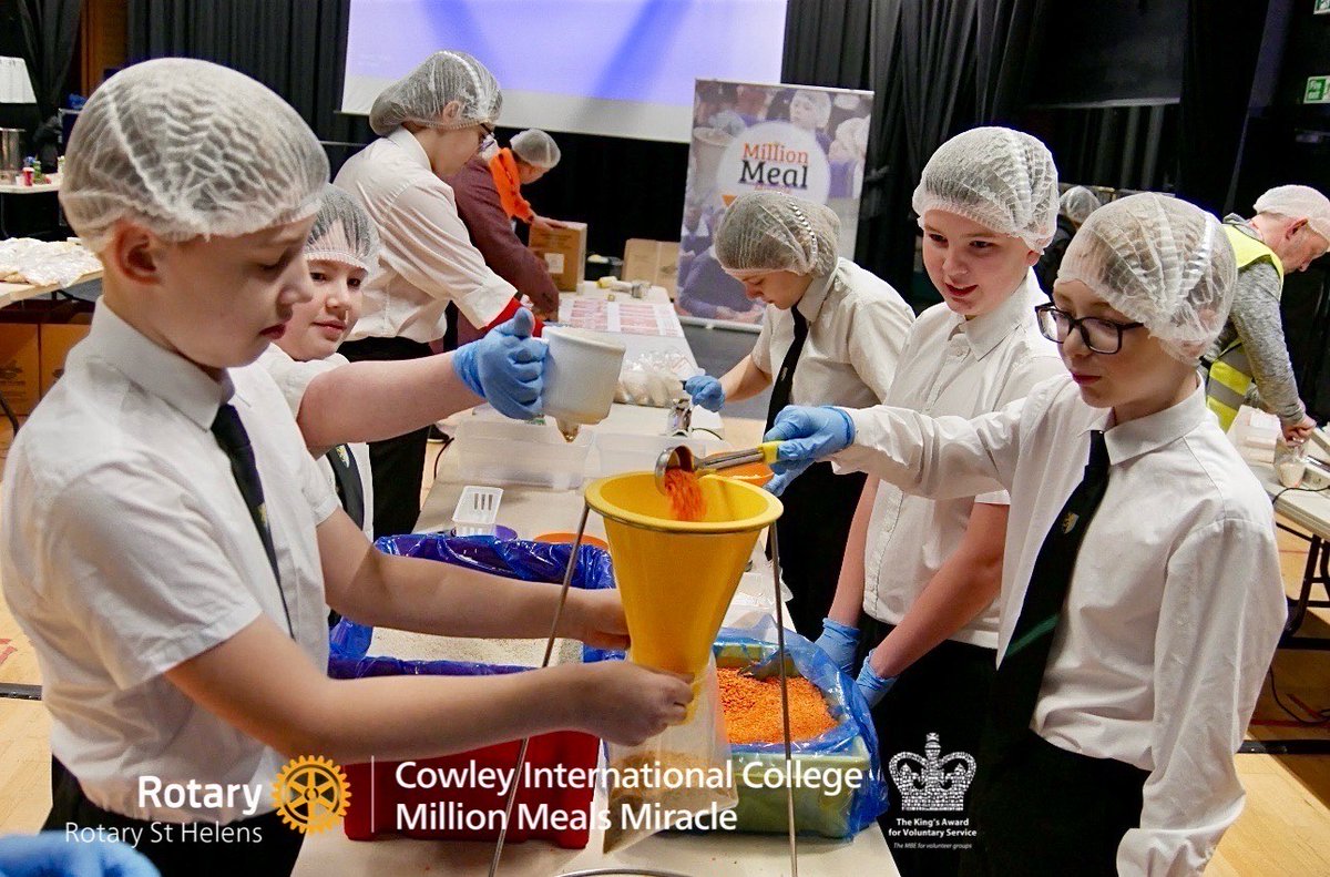On Friday, 17 January 2025, Year 8 pupils at Cowley International College had a special assembly with an inspiring message about the global issue of food insecurity. The assembly was attended by St Helens Rotarians, along with Rotarians from Warrington Rotary leading the session.