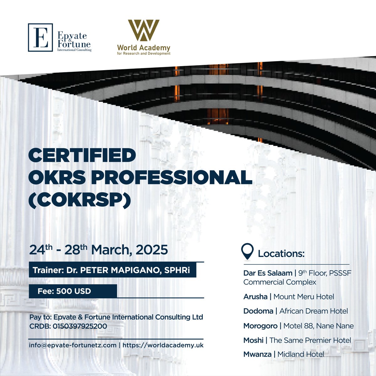 epvatefortune_'s tweet image. #CSHRP #COKRSP #HRStrategy #OKRs #Leadership #PerformanceManagement #BusinessGrowth #EpvateAndFortune #WARD