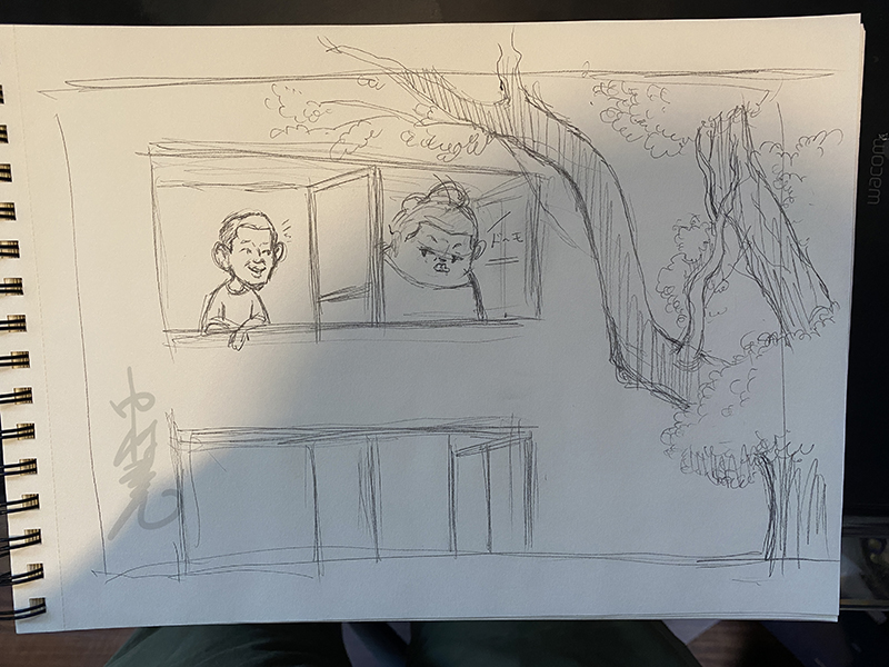 放送中の巨木の世界のイラスト、ラフ、イメージスケッチです。ゲスト小山洋二さんと巨木のあるマンションで暮らすマツコさん。
#マツコの知らない世界