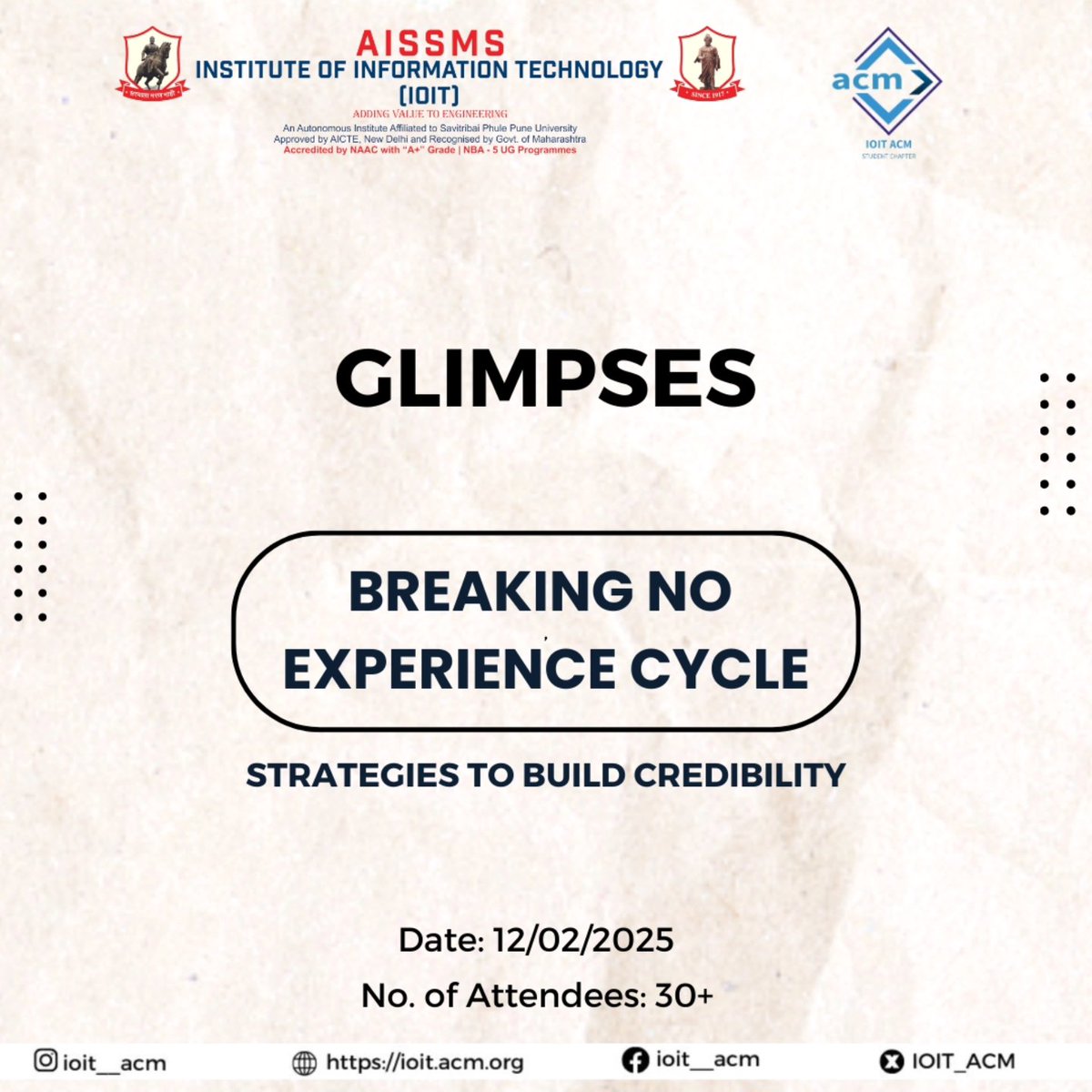 IOIT_ACM's tweet image. Breaking the No Experience Cycle🌟
From insightful strategies to game-changing career advice, Ritika Saraswat captivated the audience with her expertise and inspiring journey. ✨💡
#indiaacm #IOITACM #aissmsioit