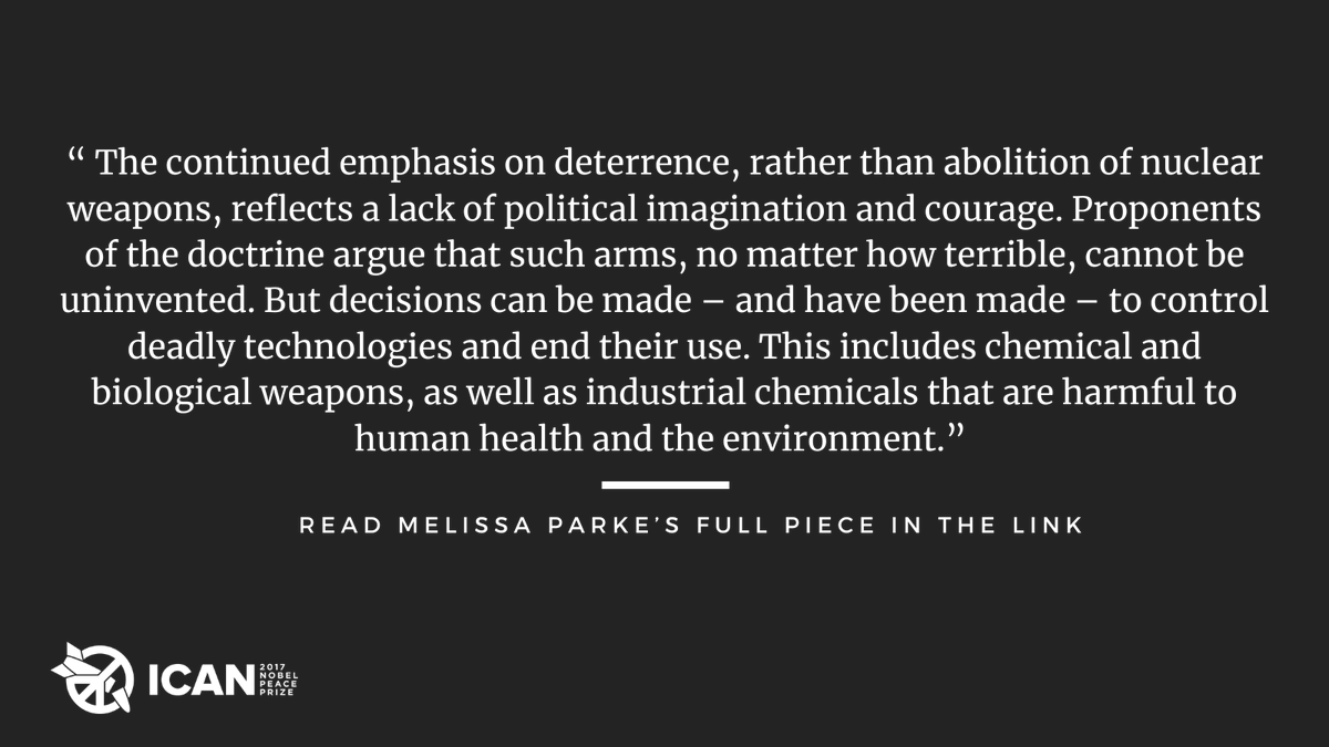 Despite the claims of nuclear-armed states, it was the taboo the survivors of nuclear weapons helped to establish and sustain, not the flawed theory of nuclear deterrence, that has prevented the further use of these weapons. 

Read more 🔗➡️project-syndicate.org/commentary/eli…

#NuclearBan