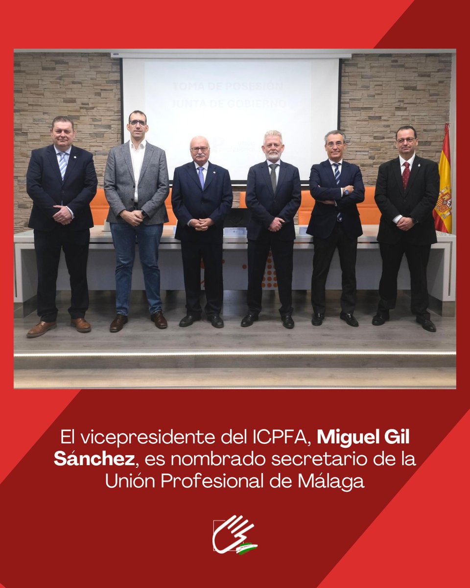 El vicepresidente del #ICPFA Miguel Gil Sánchez <a href="/mgilsanc/">M. Gil Sánchez</a> ha sido nombrado recientemente secretario de la Unión Profesional de Málaga <a href="/UPMalaga_/">Unión Profesional de Málaga (oficial)</a>

👇 Accede a todos los detalles en nuestra web
colfisio.org/new/67b37b2f21…
#fisioterapia #andalucía #málaga