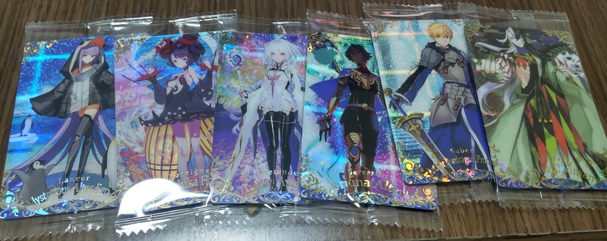 lowmh's tweet image. コンビニよったらFGOウエハースまだあったので残り6個全買い
S樽が1番欲しかったけど引けんかった😢
でも被り無かったしキャラ全員当たりみたいなもんだからまぁオッケー
