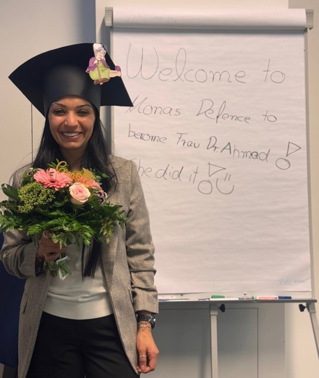 Congratulations to our former colleague Dr Mona Ahmed, on defending her #doctoral thesis ‘Information and Communication Technologies in #Healthcare of Older People with Chronic Diseases’ to the #promotion committee Prof. Michael Brach, Dr Nereide Curreri and Prof. Heiko Wagner