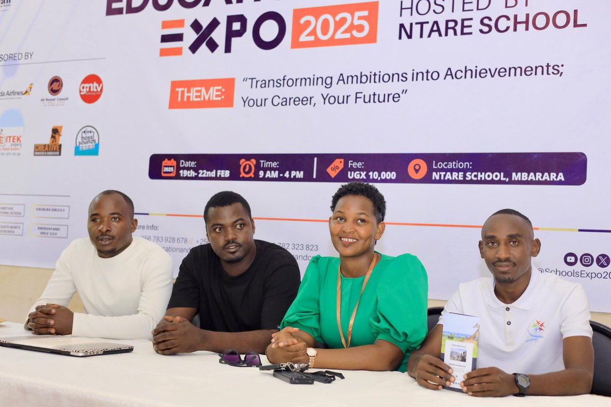 Awakeningcom's tweet photo. We're thrilled to have joined @SchoolsExpo2025 team at @Ntare_School  for a press briefing, ahead of #SchoolsExpo2025,Starting tomorrow, this exciting event will empower thousands of young minds with insights into diverse global career opportunities. #ShapingTheFuture. https://t.co/T3rgm2B0me