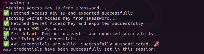 akiltipu's tweet photo. Built a custom AWS login program (awslogin) integrated with @1Password CLI. Enhancing it with multi-account support for different environments (dev, stage, test, prod). Will share details and code soon. Happy scripting! https://t.co/gQviCywPHM