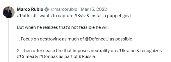 <a href="/marcorubio/">Marco Rubio</a> <a href="/DefenceU/">Defense of Ukraine</a> Hello <a href="/SecRubio/">Secretary Marco Rubio</a>  - do you remember this tweet of yours?...