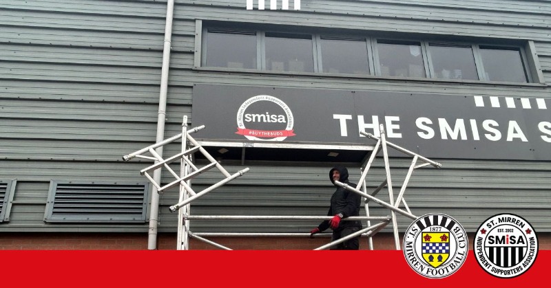 smisatrust's tweet photo. 🙌 𝐓𝐡𝐞 𝐬𝐭𝐚𝐫𝐭 𝐨𝐟 𝐚 𝐧𝐞𝐰 𝐛𝐞𝐠𝐢𝐧𝐧𝐢𝐧𝐠

The old 'Buy the Buds' SMiSA Logo on the external Stadium signs have now been replaced with our new design. 

A show of intent to evolve SMiSA into our next phase of fan ownership!