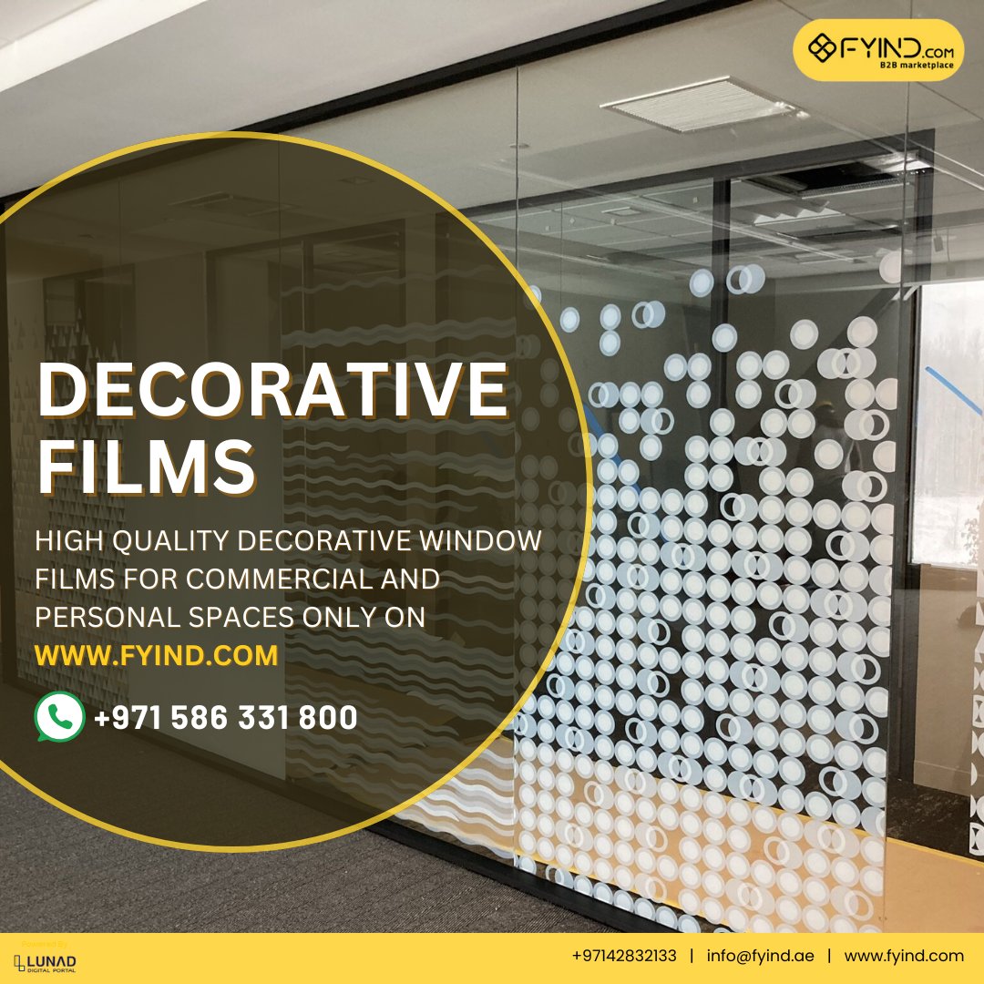 FYIND_COM's tweet image. Enhance privacy and aesthetics effortlessly with high-quality decorative window films—perfect for commercial and personal spaces - fyind.com/uae/en/door-wi…

.
#DecorativeFilms #WindowDesign #InteriorStyling #FyindUAE #OfficeDeisgn #InteriorDesign #DoorAccessory #WindowAccessory