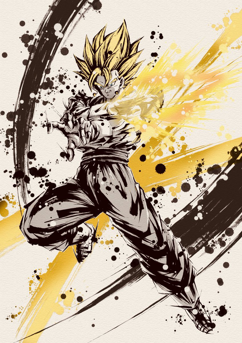 spmjg7's tweet image. リクエストイラスト第1弾ベジット
#模写
 #超ベジット
#ドッカンバトル 
#ドッカンバトル10周年