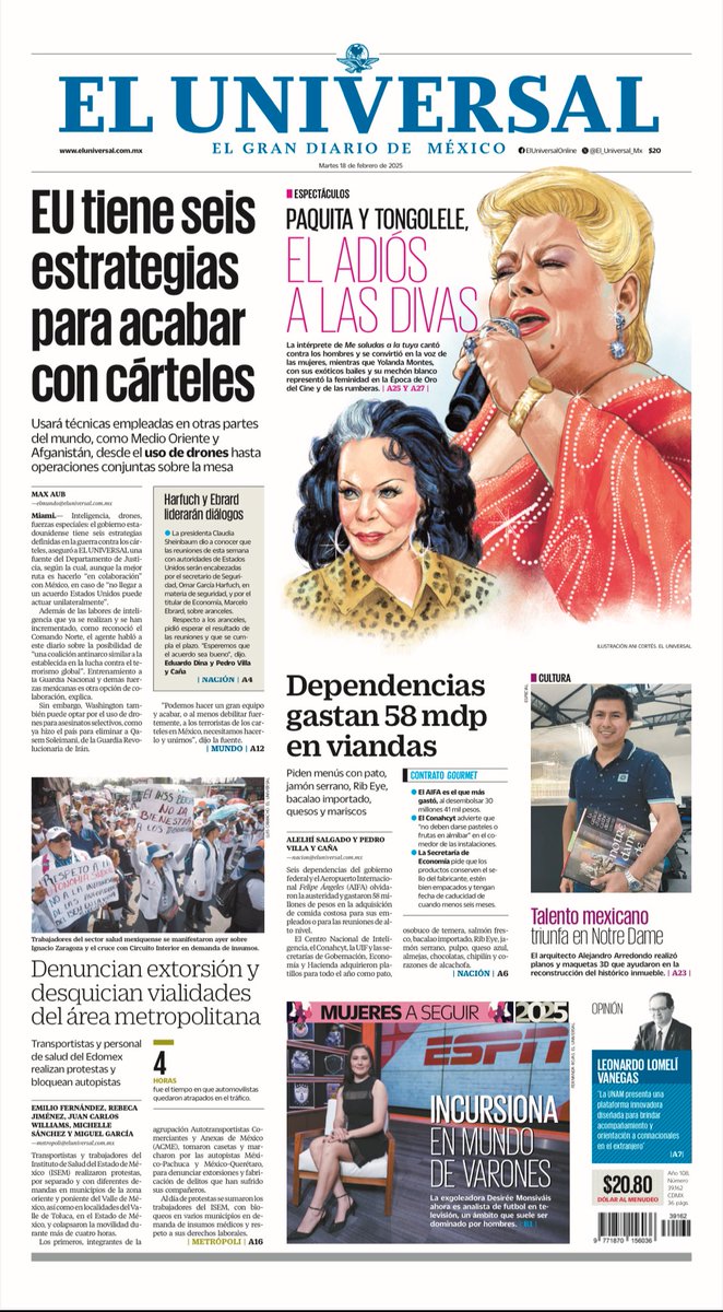 apontedavid's tweet photo. #FelizMartes a todos.

La primera de ⁦@El_Universal_Mx⁩ 👀👇 https://t.co/DG1QldRnfa